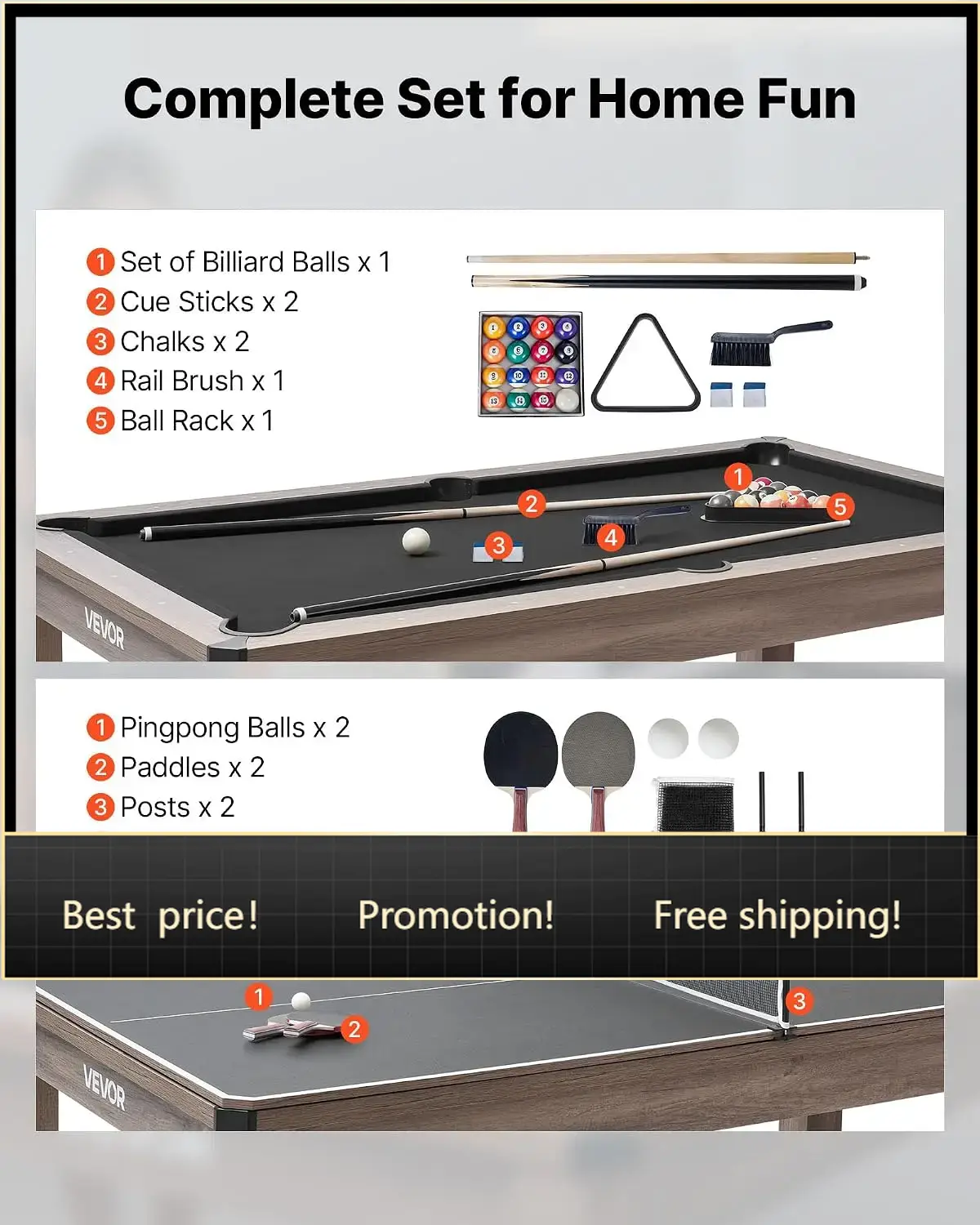 Table Tennis Live - Mesa de Juego Multifuncional 3 en